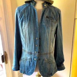 Coldwater Creek Blue Jean Blazer Sz 12